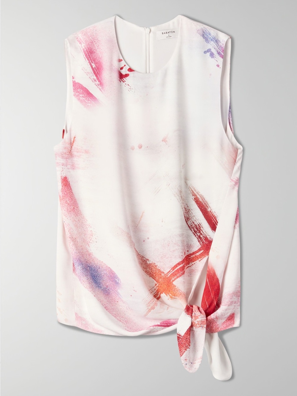 $78 NWOT Aritzia Babaton Hopkins Self-tie Asymmetrical Sleeveless Blouse Size S